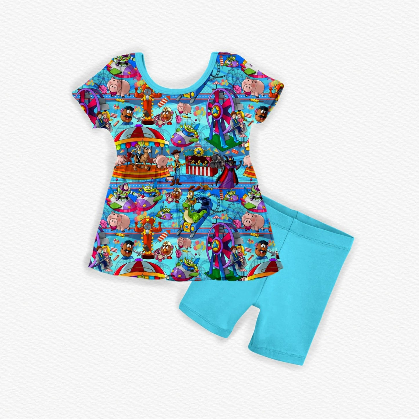 Infinity & Beyond Short Sleeve & Shorts Peplum Set