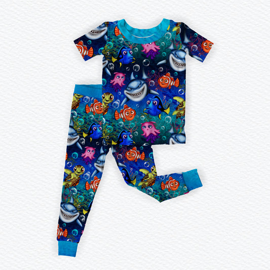 Just Keep Swimming Short Sleeve & Pants Set