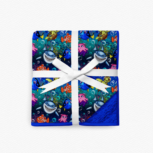 Just Keep Swimming Bamboo Plush Blanket