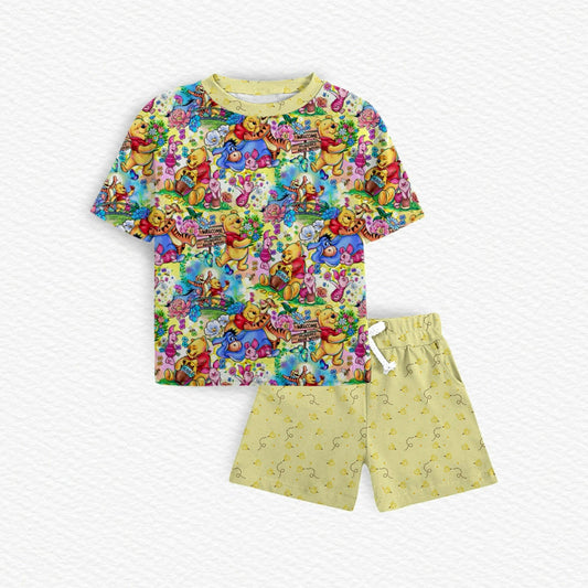 Sweet As Hunny Short Sleeve & French Terry Shorts Daywear Set